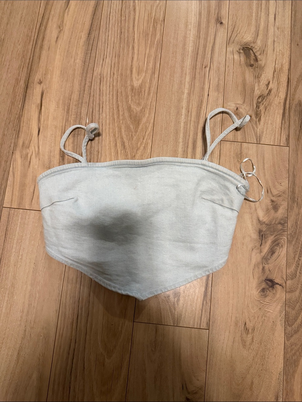 Zara Pale denim Cropped Tube Top